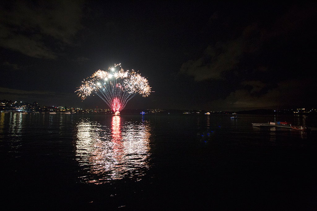 Fireworks outside Catalina Rose Bay