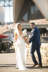 Sydney Opera House with Bride and Groom