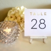 Table Numbers Gold Foil White Easel