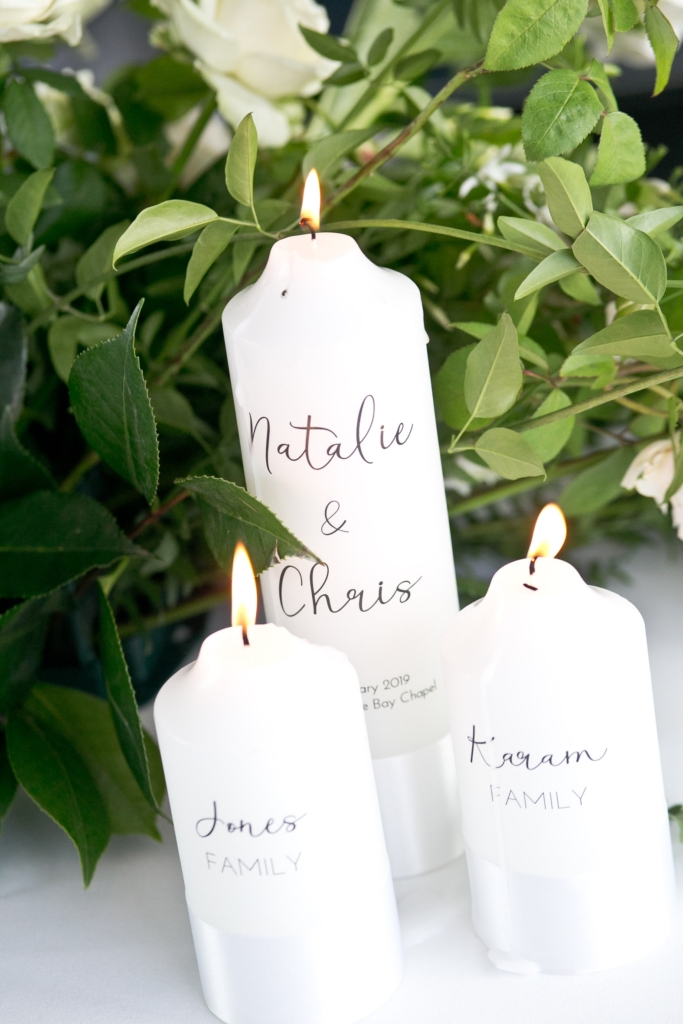 Unity candles for the wedding ceremony