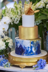 Wedding Cake Gold Navy