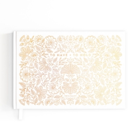 wedding guest book gold cover