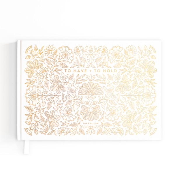 wedding guest book gold cover