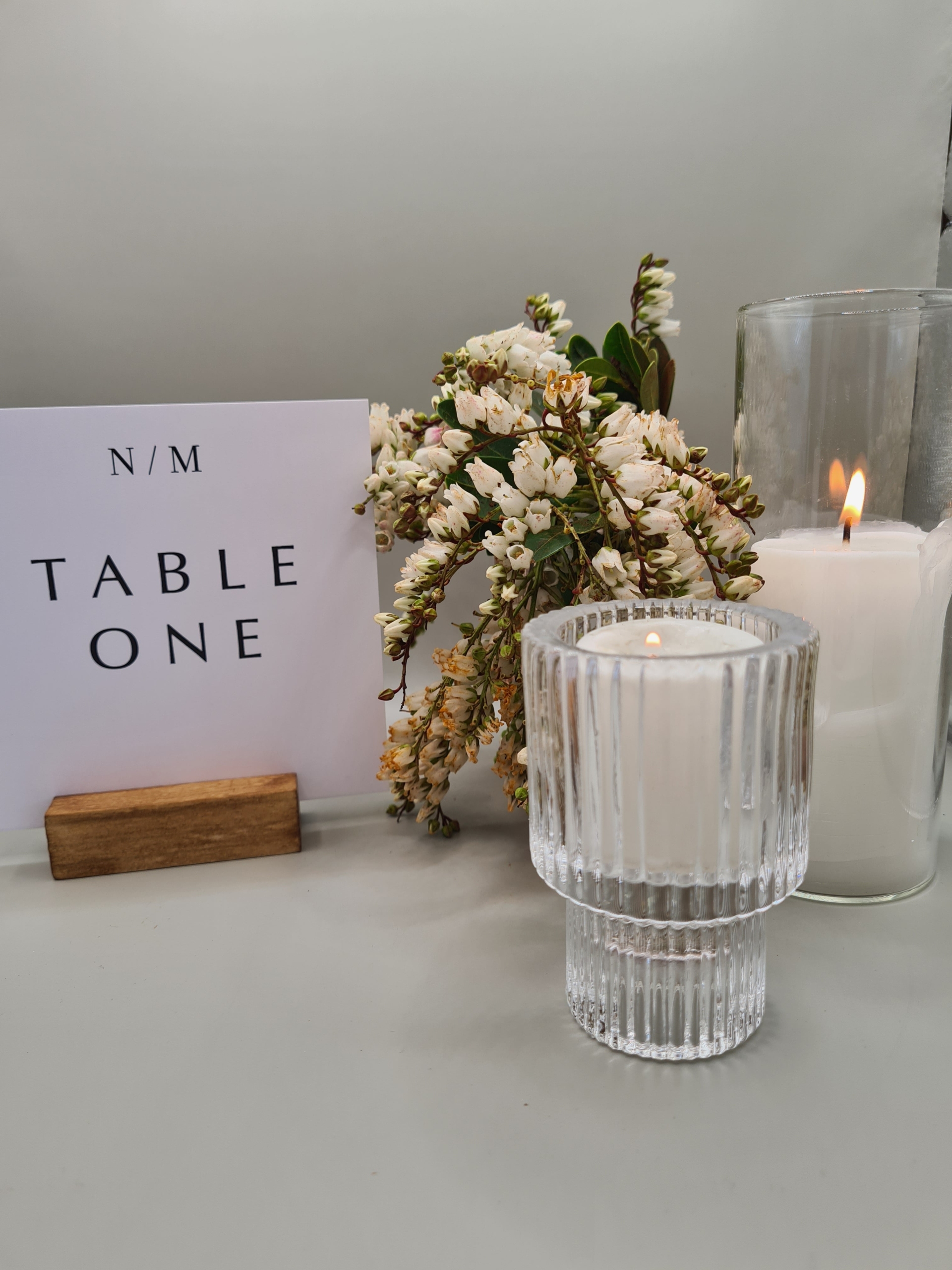 cut glass wedding votive candle hire