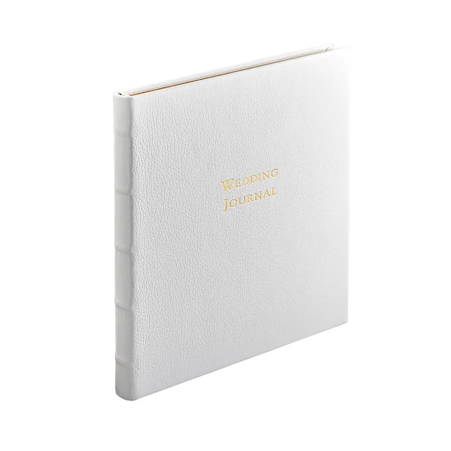 Leather Wedding Journal White