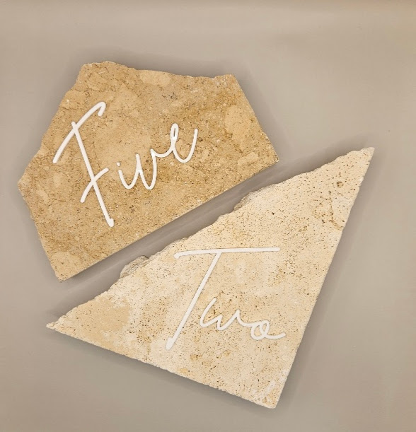 Travertine Table Number Hire