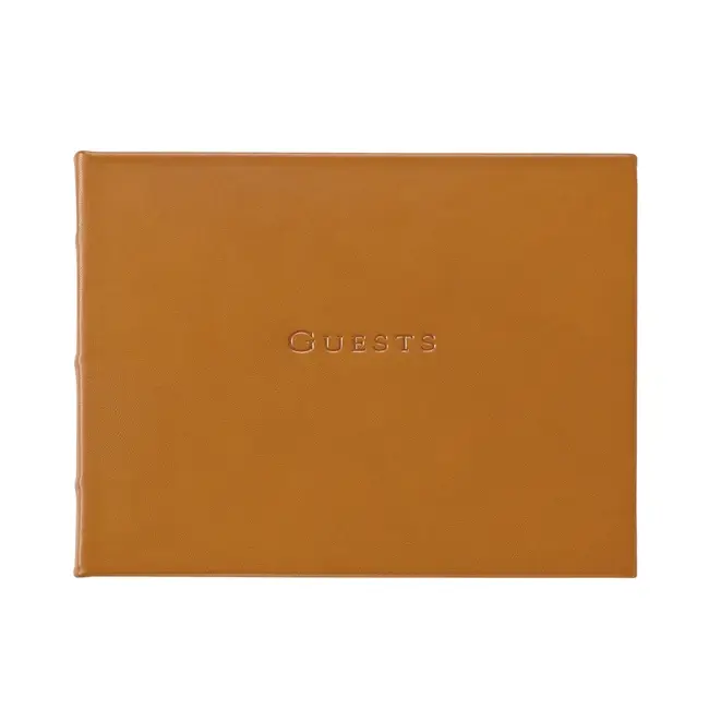 Wedding Guest Book Leather Brown