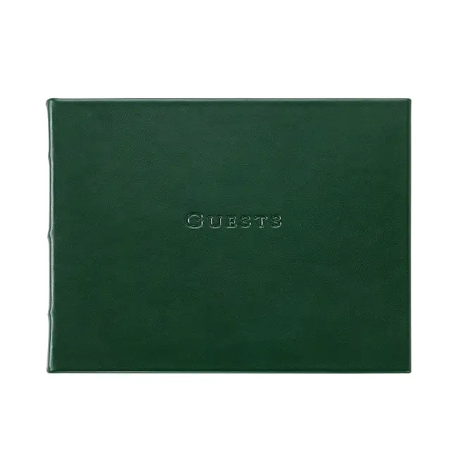 Wedding Guest Book Leather Green