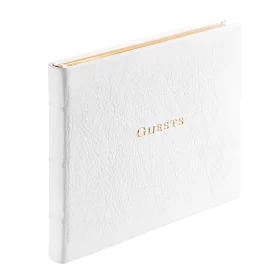 White Leather Guest Book