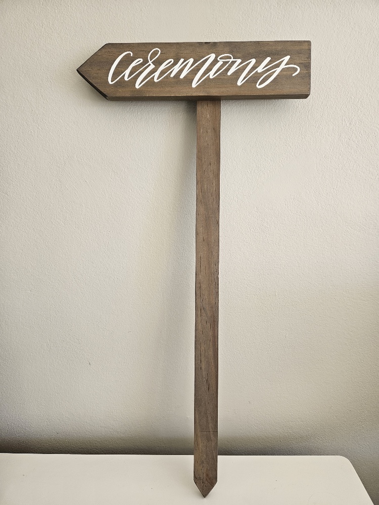Hand Paint Ceremony Wooden Sign Long