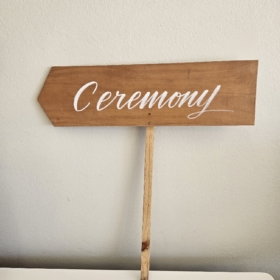 Hand Painted Ceremony Timber Sign Short