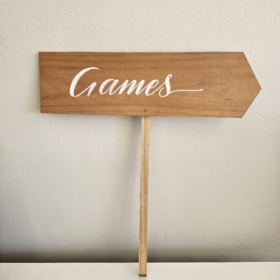 Hand Painted Games Timber Sign