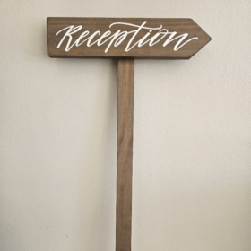 Hand Painted Reception Timber Sign Long