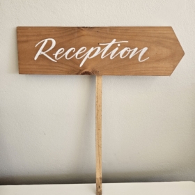 Hand Painted Reception Timber Sign Short