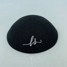 Black initials kippah