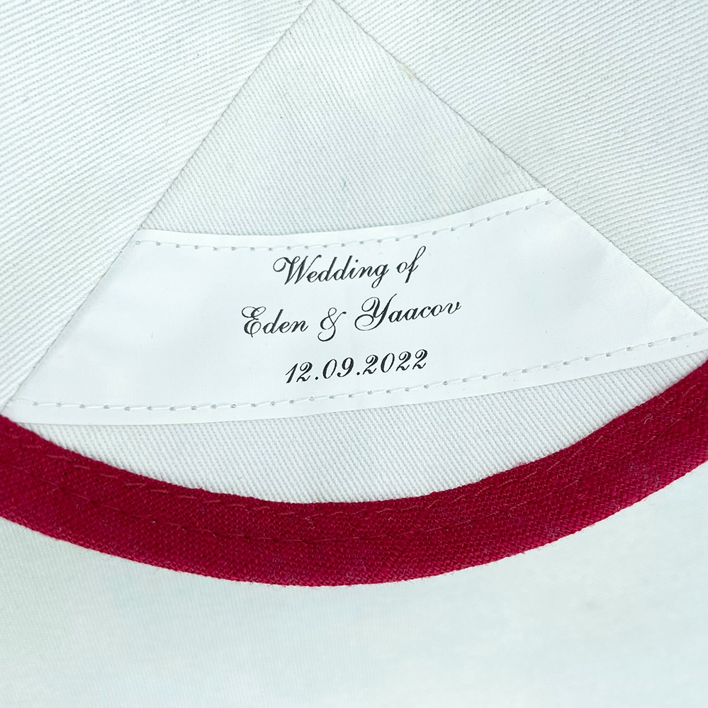 Red Weave Monogram Kippot Personalisation