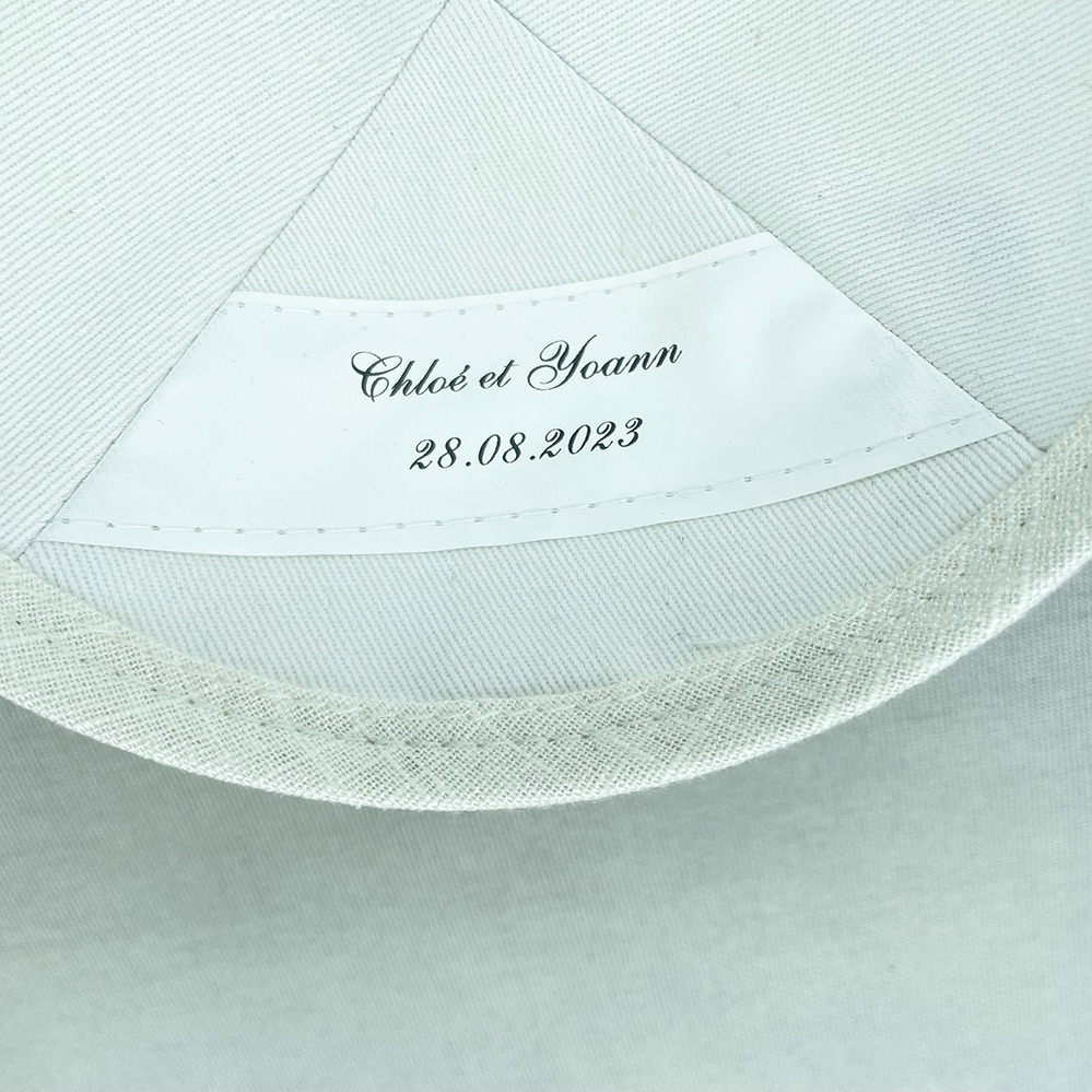 Ivory Linen Kippot Personalisation