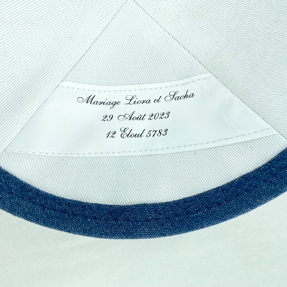 Royal Blue Kippot Embroidery Personalisation