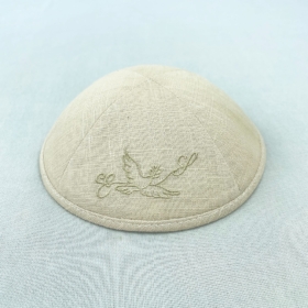 Nude Linen Personalised Kippot