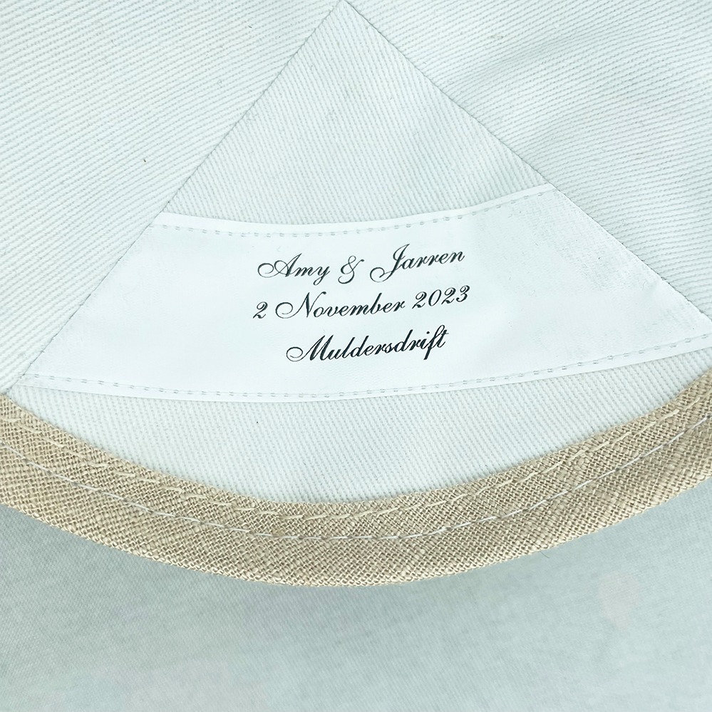 Nude Linen Personalised Kippot Label