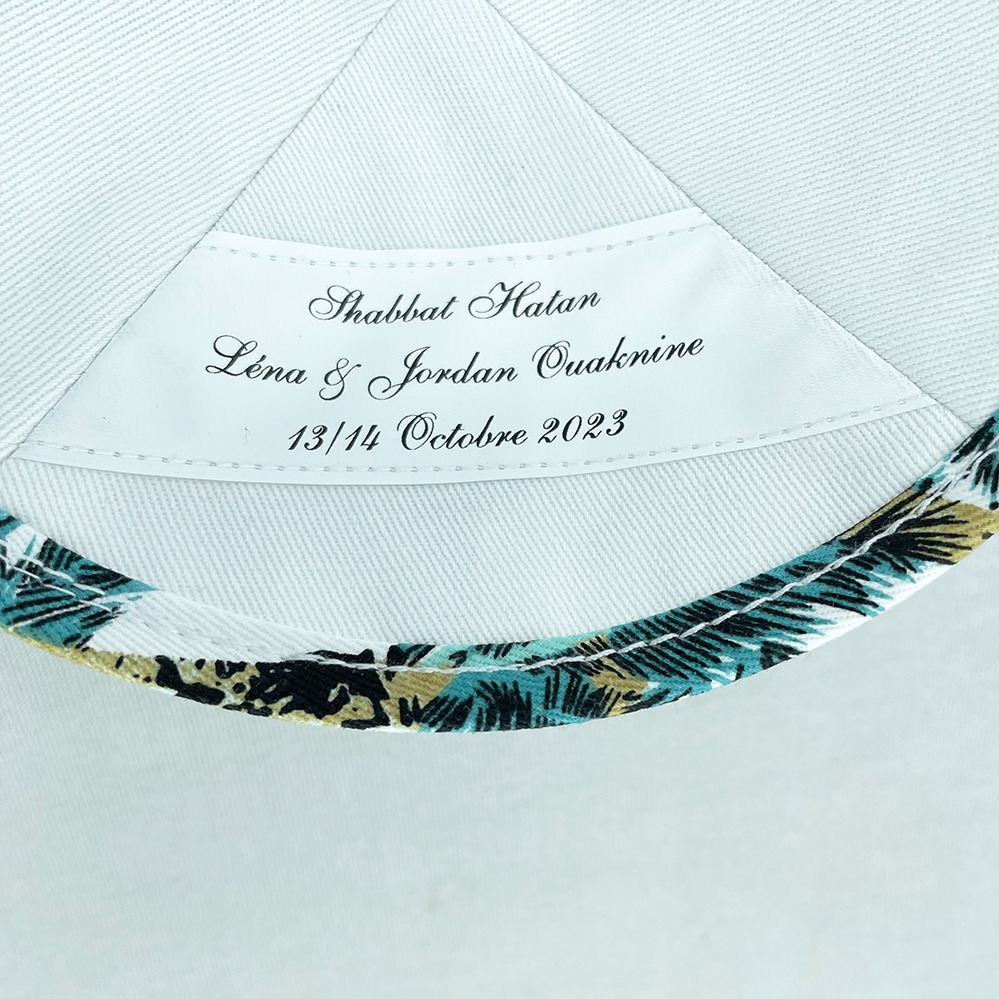 Tropical Print Cotton Personalised Inside Label Yarmulke
