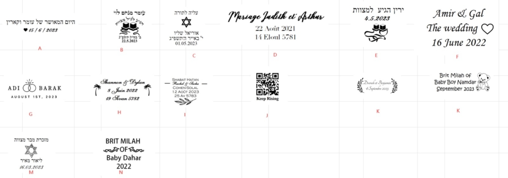 Kippot Personalisation Options