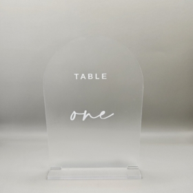 Frosted Acrylic Table Number for hire