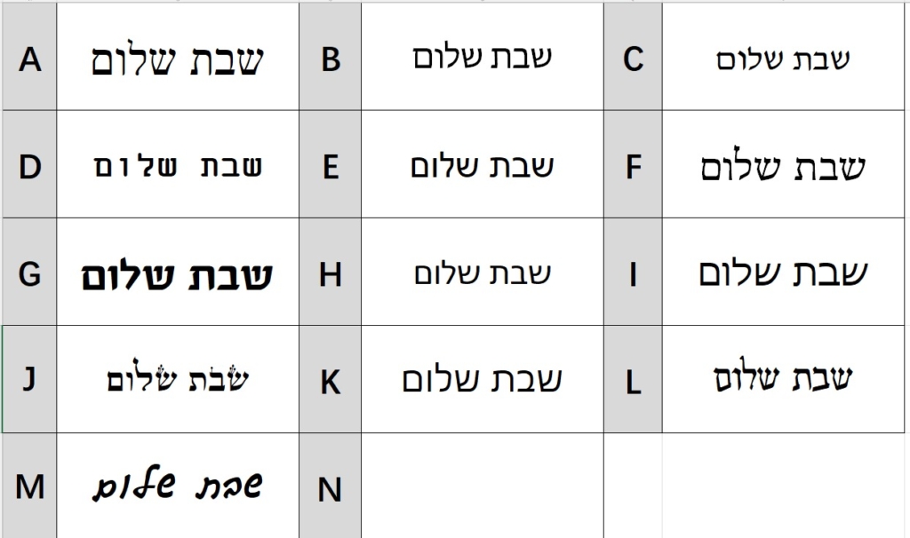 Hebrew Font Kippot Personalisation Options