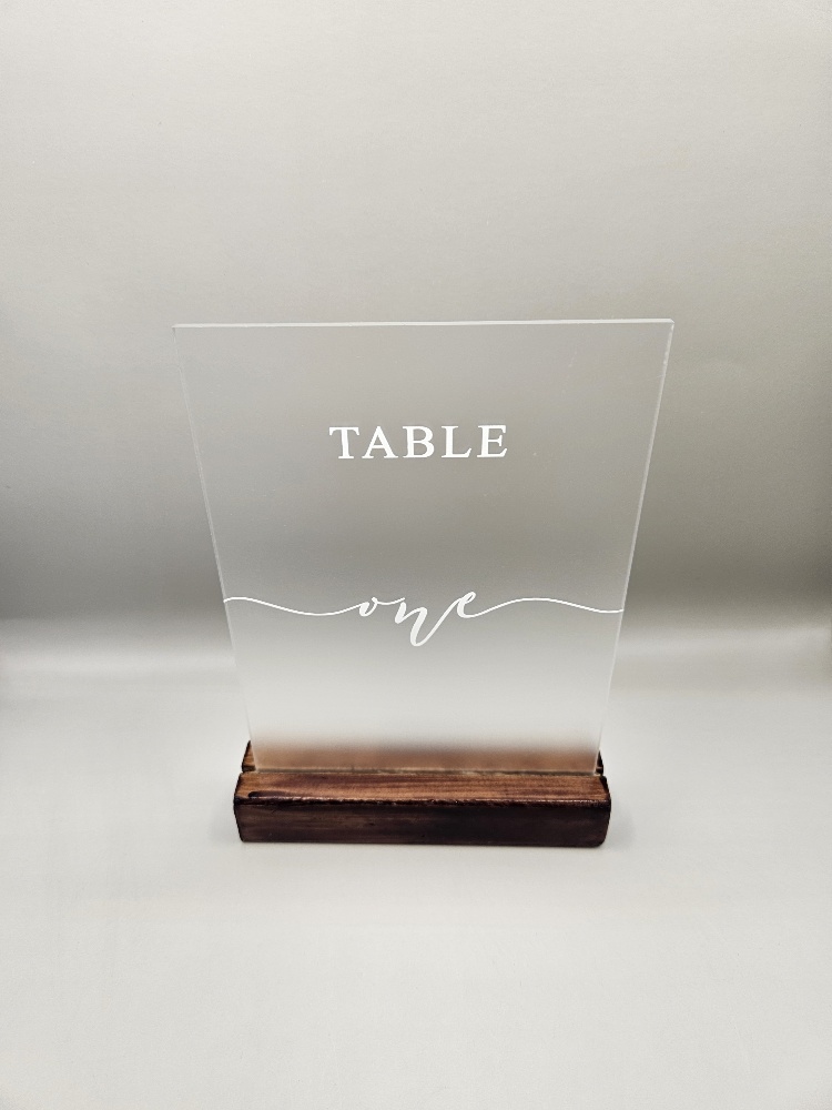 Table Number Frosted Acrylic Hire