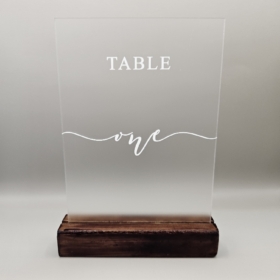 Table Number Hire in Frosted Acrylic