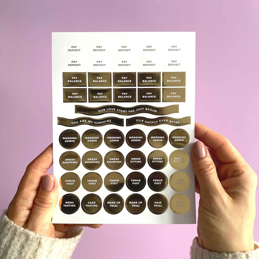 Sticker Set for Blush and Gold Wedding Planner